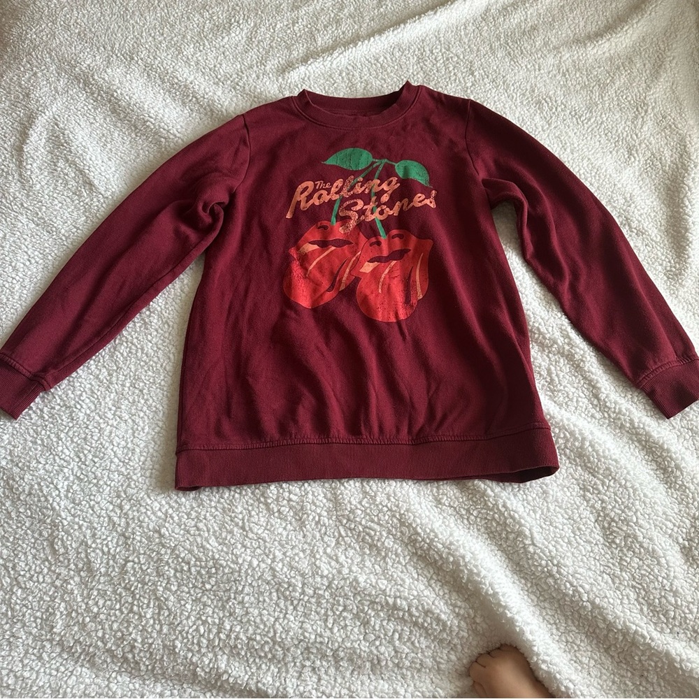 The Rolling Stones Burgundy Crew Neck Sweater